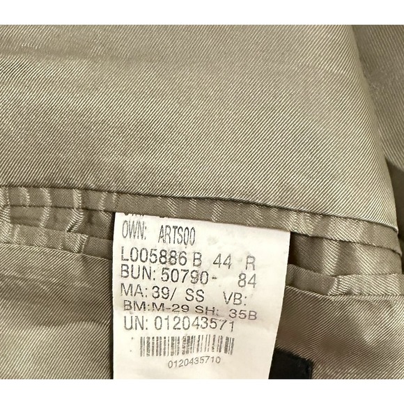 Lauren Ralph Lauren Silk Wool Blend Tan Beige Blazer Jacket Sport Coat Mens 44R - Picture 11 of 11